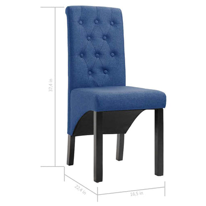 vidaXL Dining Chairs 2 pcs Blue Fabric