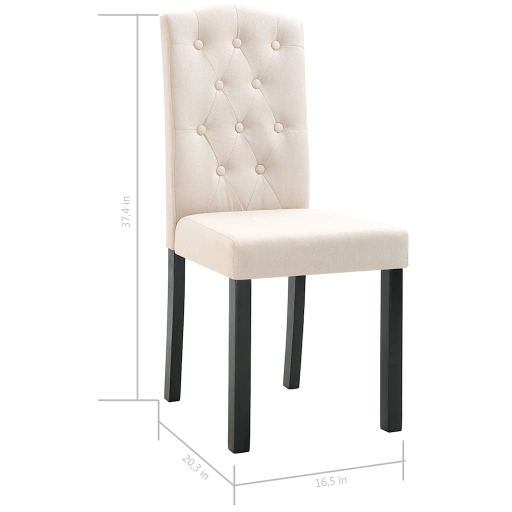 vidaXL Dining Chairs 4 pcs Cream Fabric