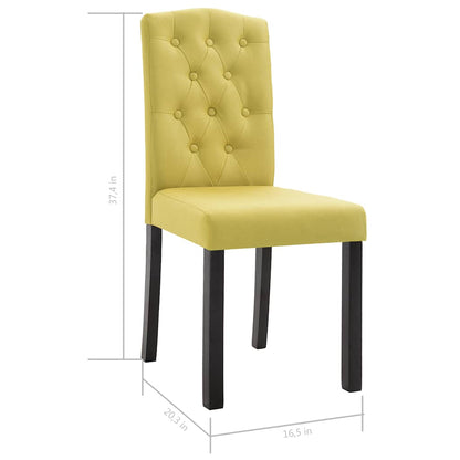 vidaXL Dining Chairs 2 pcs Green Fabric