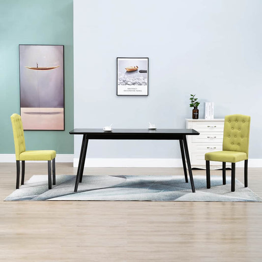 vidaXL Dining Chairs 2 pcs Green Fabric