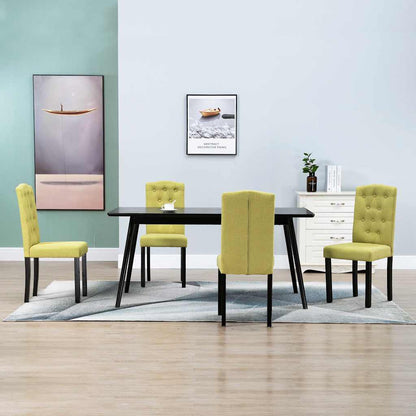 vidaXL Dining Chairs 4 pcs Green Fabric