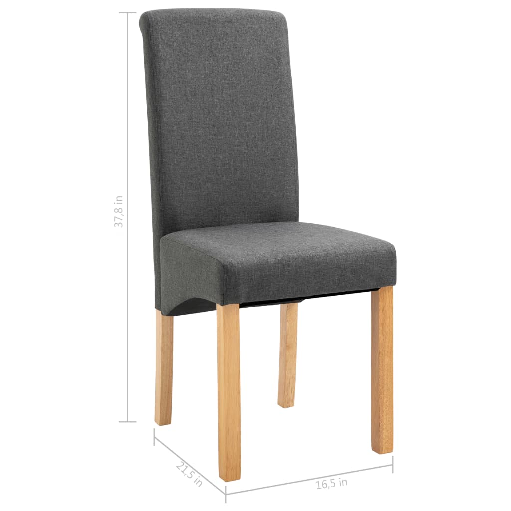vidaXL Dining Chairs 4 pcs Gray Fabric