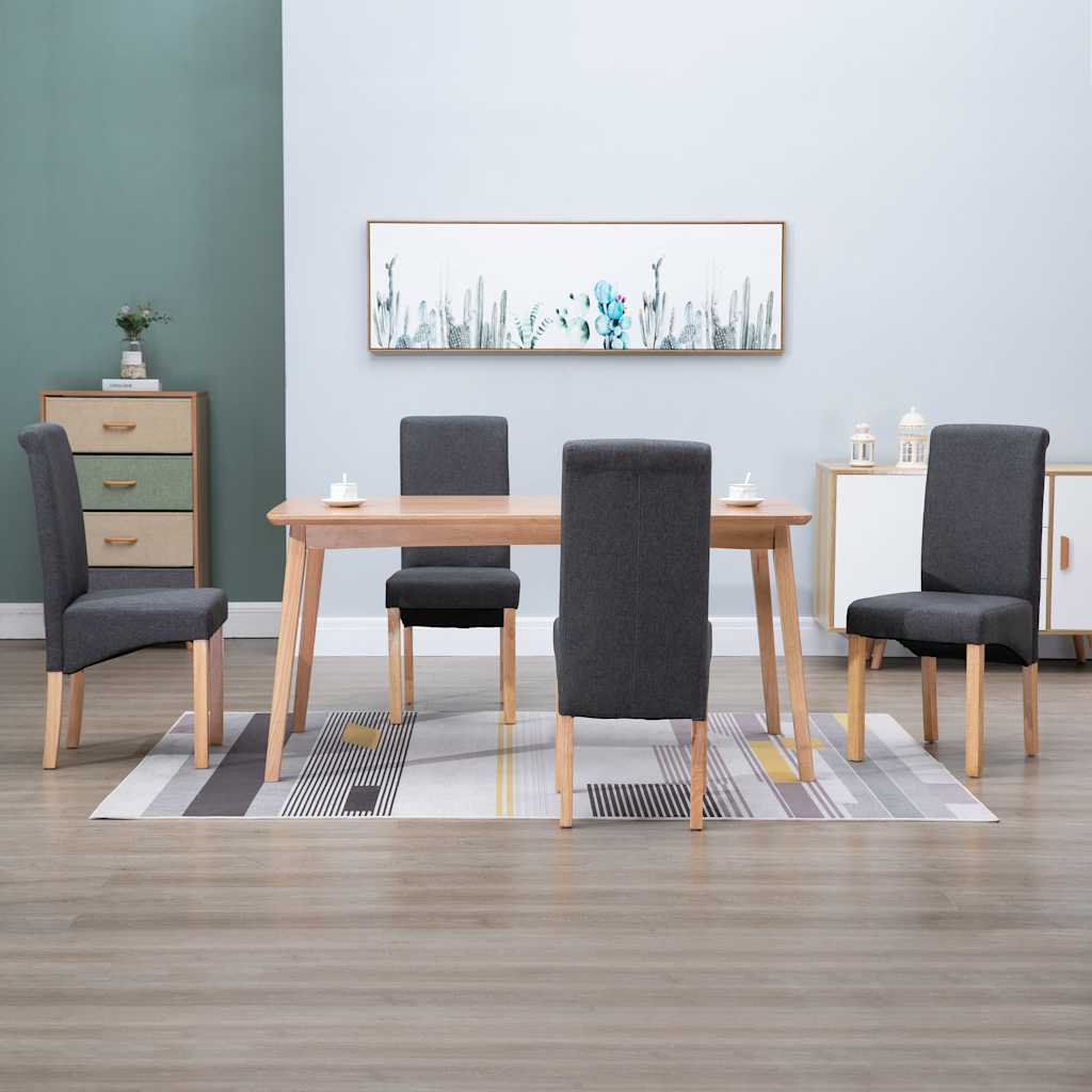vidaXL Dining Chairs 4 pcs Gray Fabric