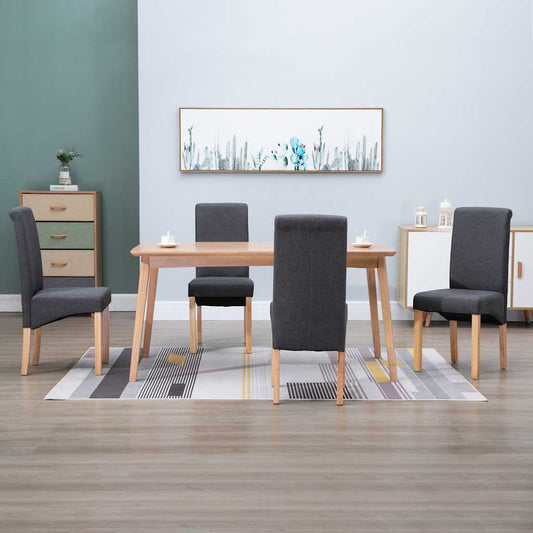 vidaXL Dining Chairs 4 pcs Gray Fabric
