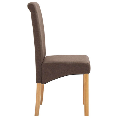 vidaXL Dining Chairs 2 pcs Brown Fabric