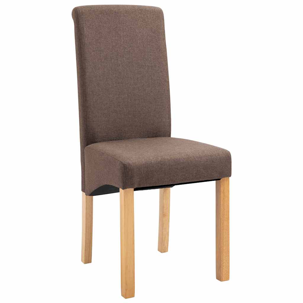 vidaXL Dining Chairs 4 pcs Brown Fabric