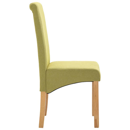 vidaXL Dining Chairs 4 pcs Green Fabric