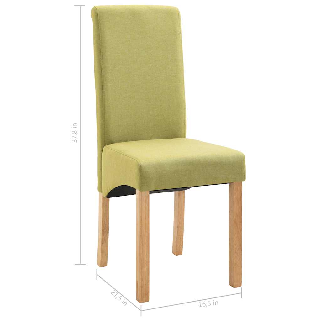 vidaXL Dining Chairs 4 pcs Green Fabric