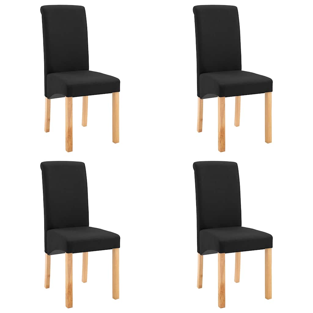 vidaXL Dining Chairs 4 pcs Black Fabric