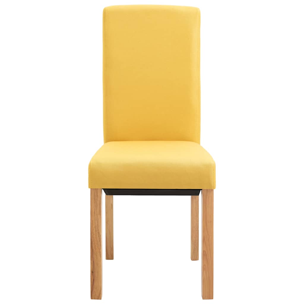 vidaXL Dining Chairs 4 pcs Yellow Fabric