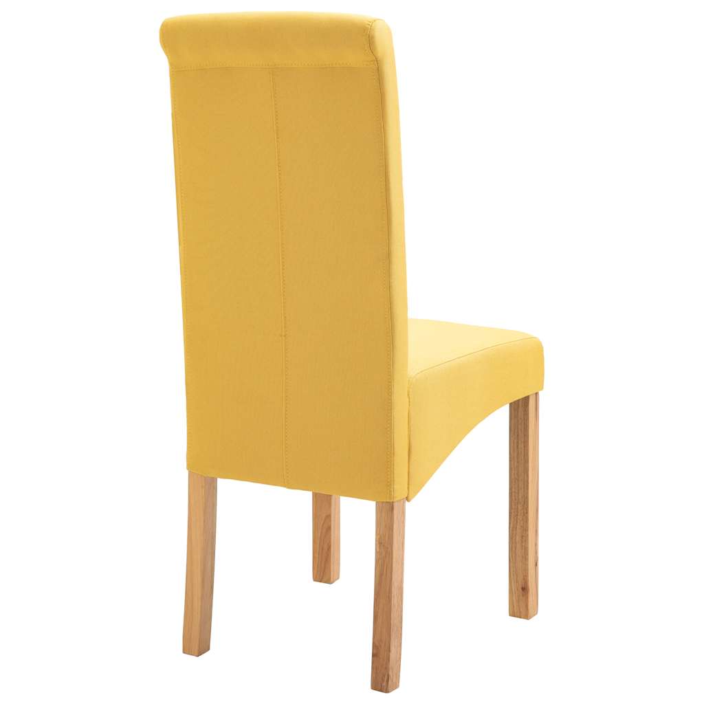 vidaXL Dining Chairs 4 pcs Yellow Fabric