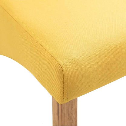 vidaXL Dining Chairs 4 pcs Yellow Fabric