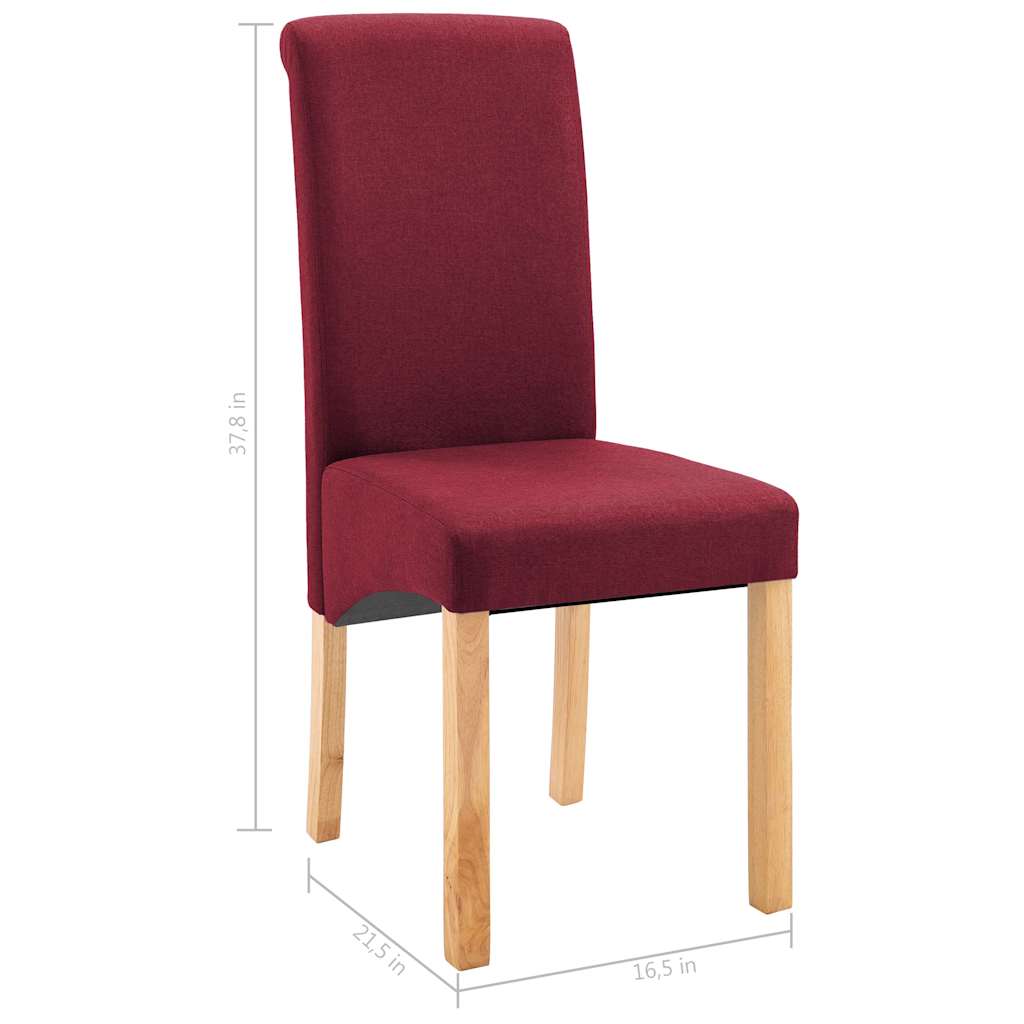 vidaXL Dining Chairs 4 pcs Red Fabric