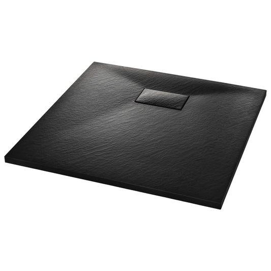 144776 vidaXL Shower Base Tray SMC Black 80x80 cm