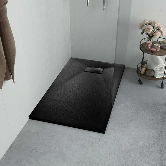 144776 vidaXL Shower Base Tray SMC Black 80x80 cm
