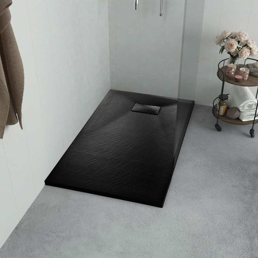 144777 vidaXL Shower Base Tray SMC Black 90x70 cm