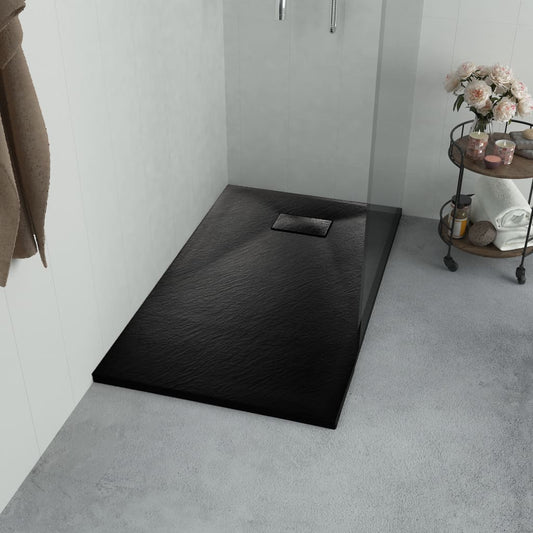 144779 vidaXL Shower Base Tray SMC Black 90x90 cm