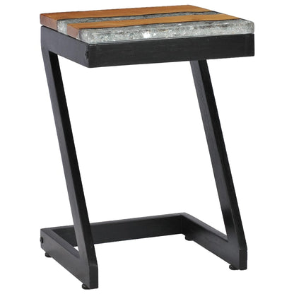 281649 vidaXL Coffee Table 30x30x50 cm Solid Teak Wood and Polyresin