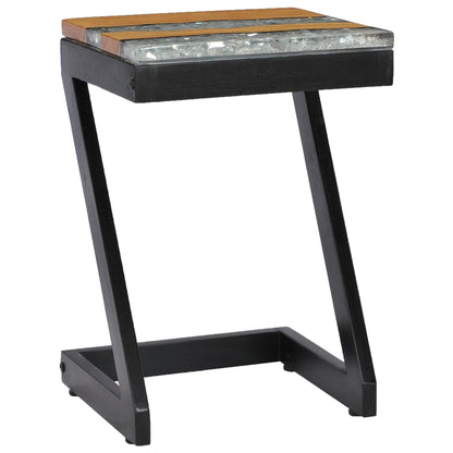 281649 vidaXL Coffee Table 30x30x50 cm Solid Teak Wood and Polyresin