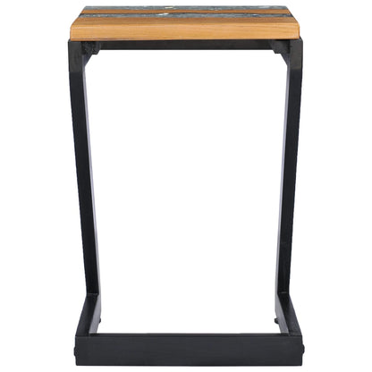 281649 vidaXL Coffee Table 30x30x50 cm Solid Teak Wood and Polyresin