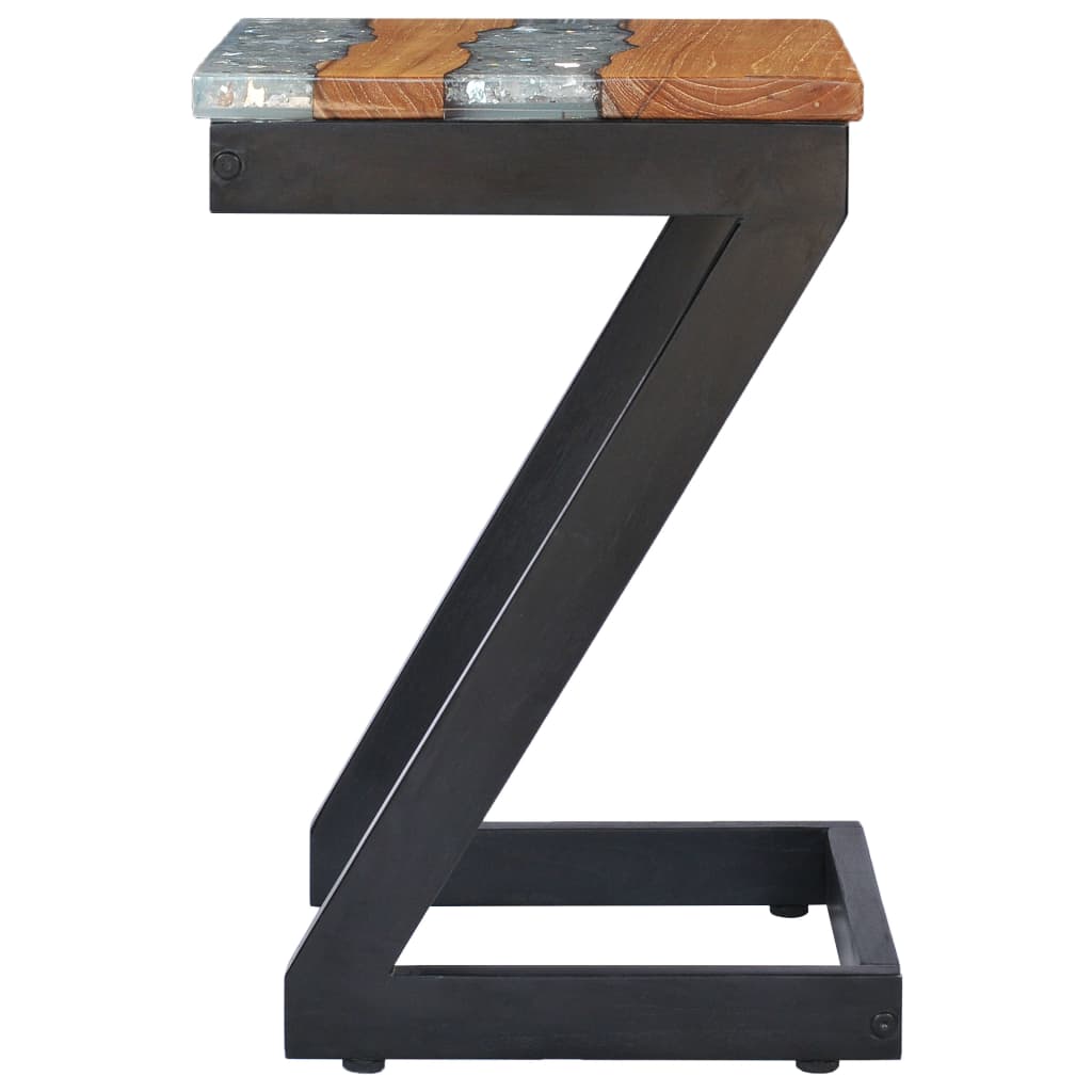 281649 vidaXL Coffee Table 30x30x50 cm Solid Teak Wood and Polyresin