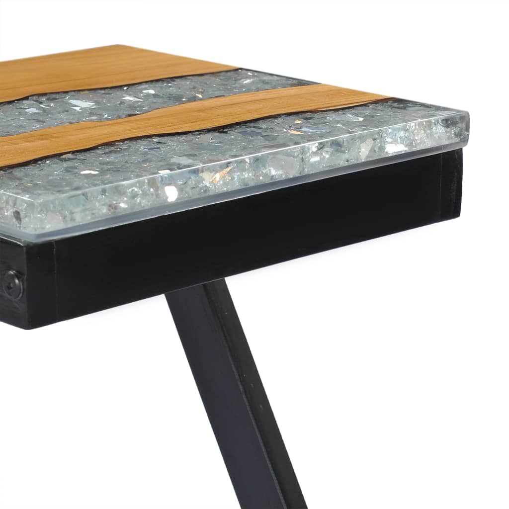 281649 vidaXL Coffee Table 30x30x50 cm Solid Teak Wood and Polyresin