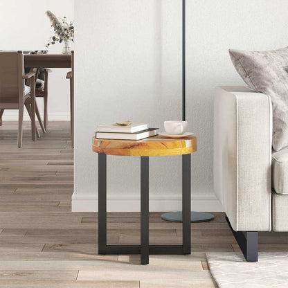 vidaXL Coffee Table 40x45 cm Solid Teak Wood and Polyresin