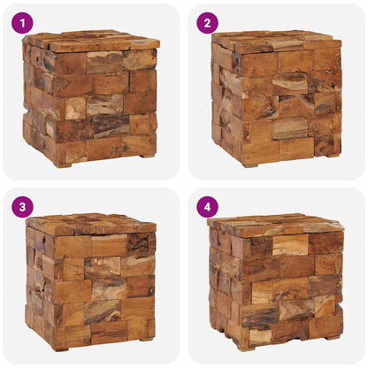 281654 vidaXL Storage Stool Solid Teak Wood