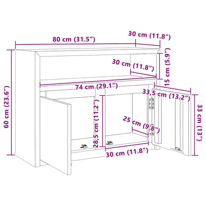 vidaXL Sideboard 80x30x60 cm Solid Teak Wood
