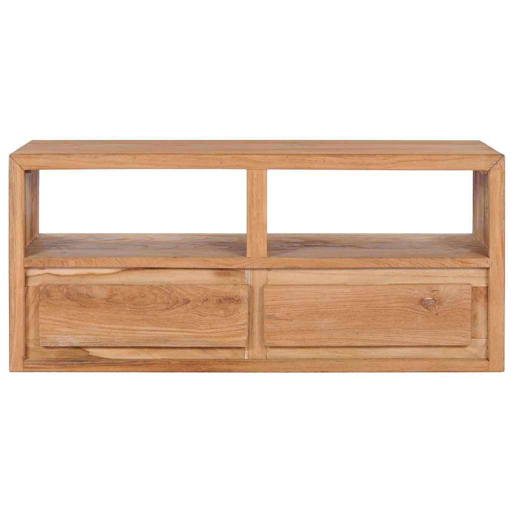 vidaXL TV Cabinet | Natural Wood Colour | Solid Teak Wood | Medium