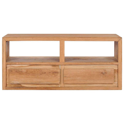 vidaXL TV Cabinet | Natural Wood Colour | Solid Teak Wood | Medium