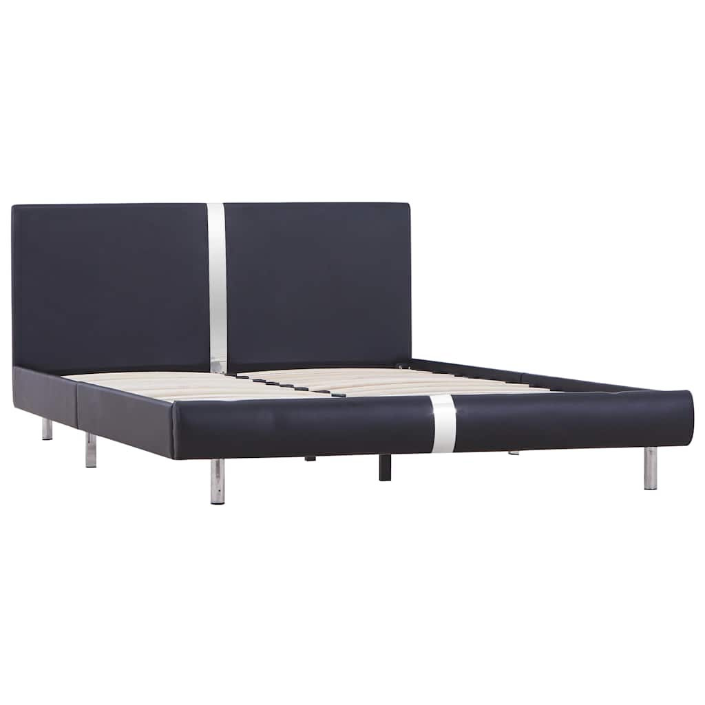 vidaXL Bed Frame | Black | Powder-coated iron | Double | Durable | Bed Frame