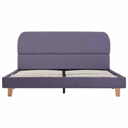vidaXL Bed Frame | Light Grey | Iron, Solid Wood, MDF, Polyester | Double