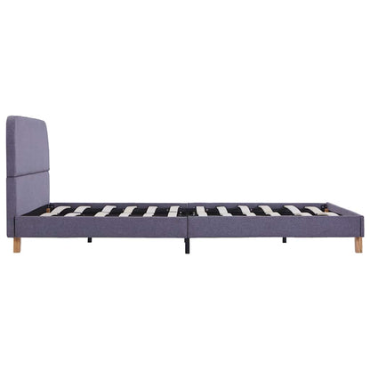 vidaXL Bed Frame | Light Grey | Iron, Solid Wood, MDF, Polyester | Double