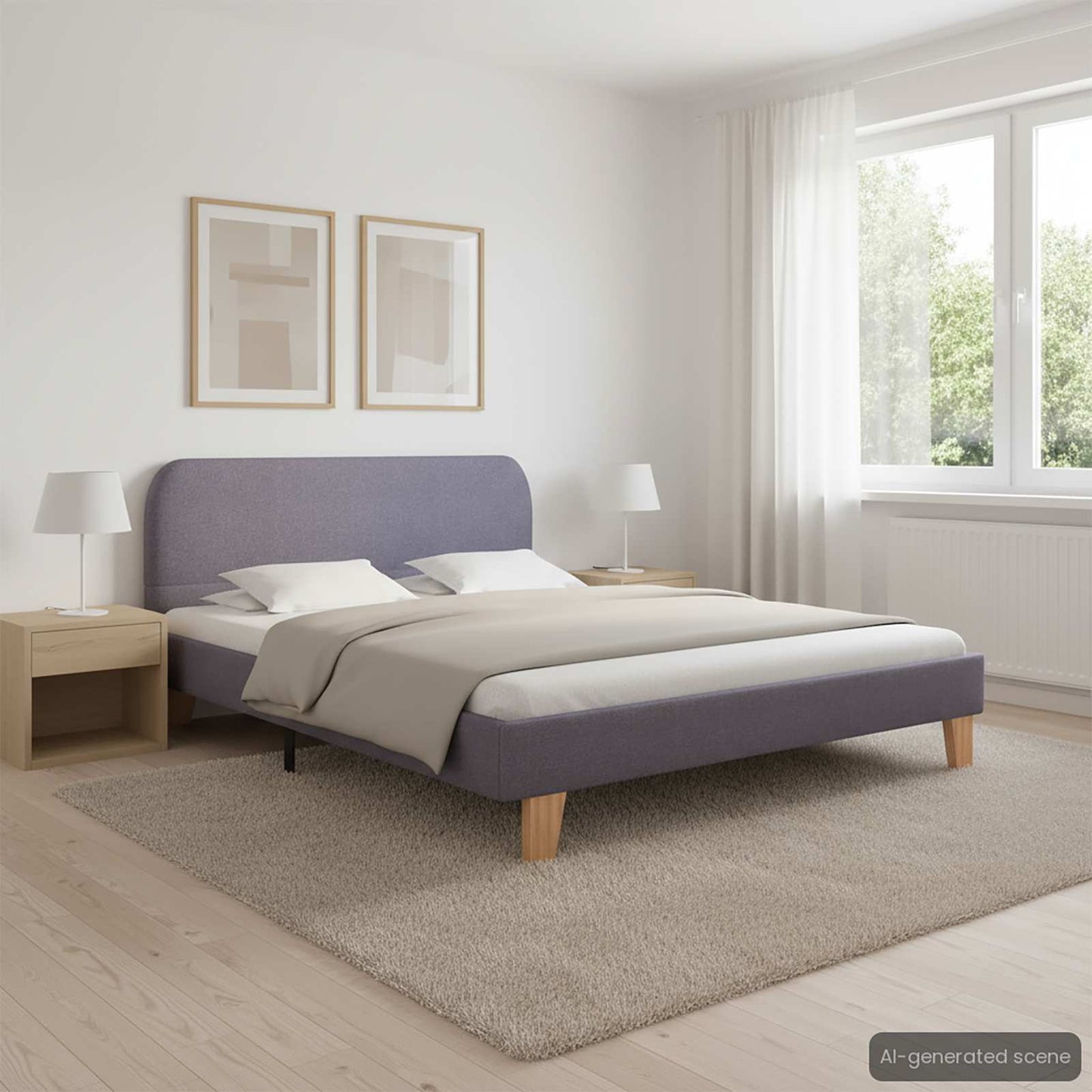 vidaXL Bed Frame without Mattress Light Grey Fabric 135x190 cm