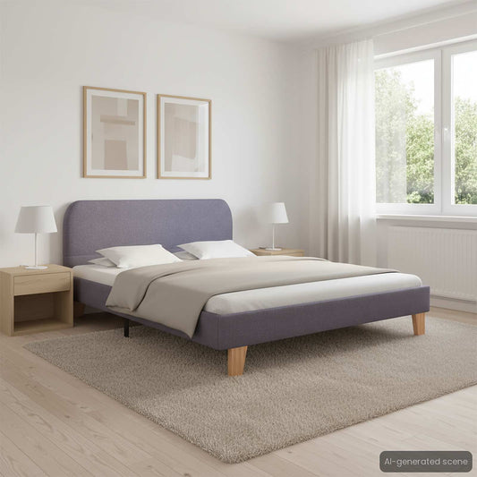 vidaXL Bed Frame without Mattress Light Grey Fabric 135x190 cm