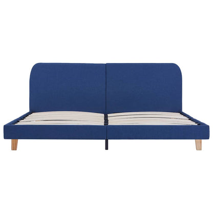 vidaXL Bed Frame without Mattress Blue Fabric 150x200 cm King Size