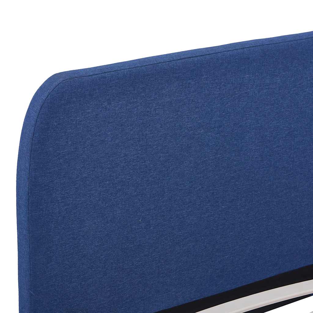 vidaXL Bed Frame without Mattress Blue Fabric 150x200 cm King Size