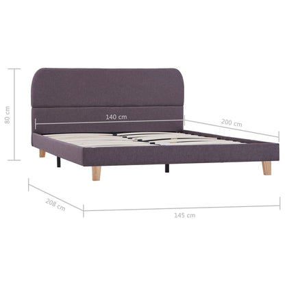 vidaXL Bed Frame without Mattress Taupe Fabric 135x190 cm Double