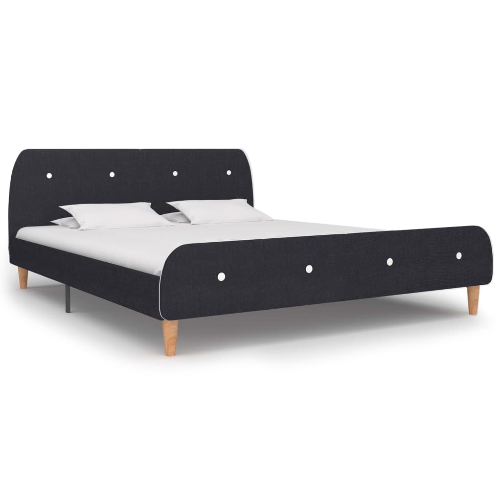 vidaXL Bed Frame without Mattress Dark Grey Fabric 150x200 cm King Size