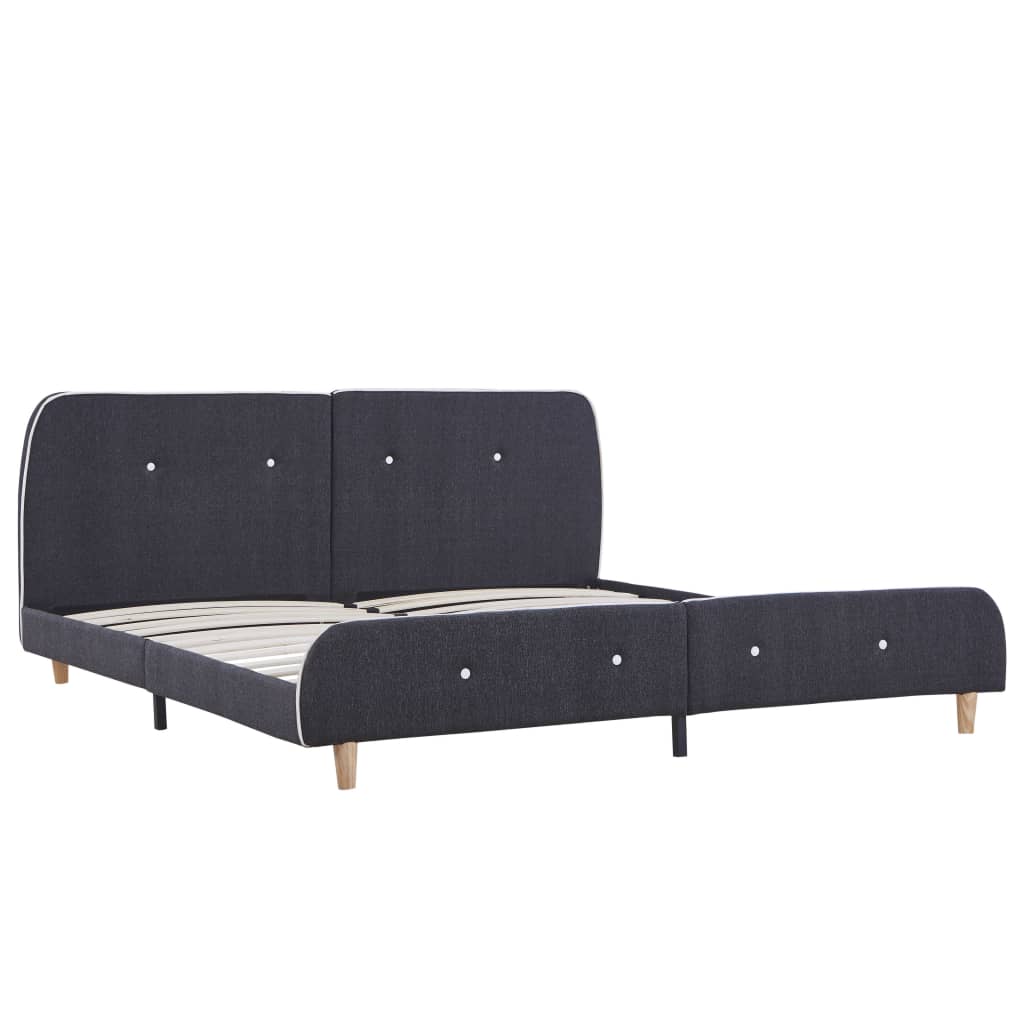vidaXL Bed Frame without Mattress Dark Grey Fabric 150x200 cm King Size