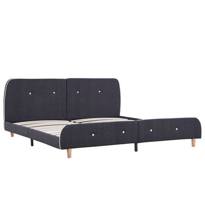 vidaXL Bed Frame without Mattress Dark Grey Fabric 150x200 cm King Size