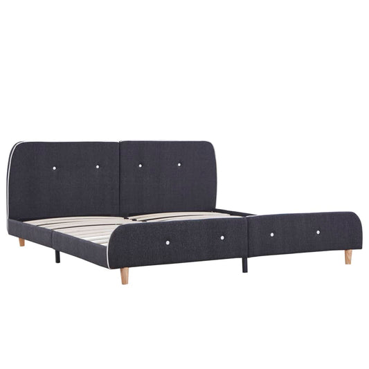 vidaXL Bed Frame without Mattress Dark Grey Fabric 150x200 cm King Size