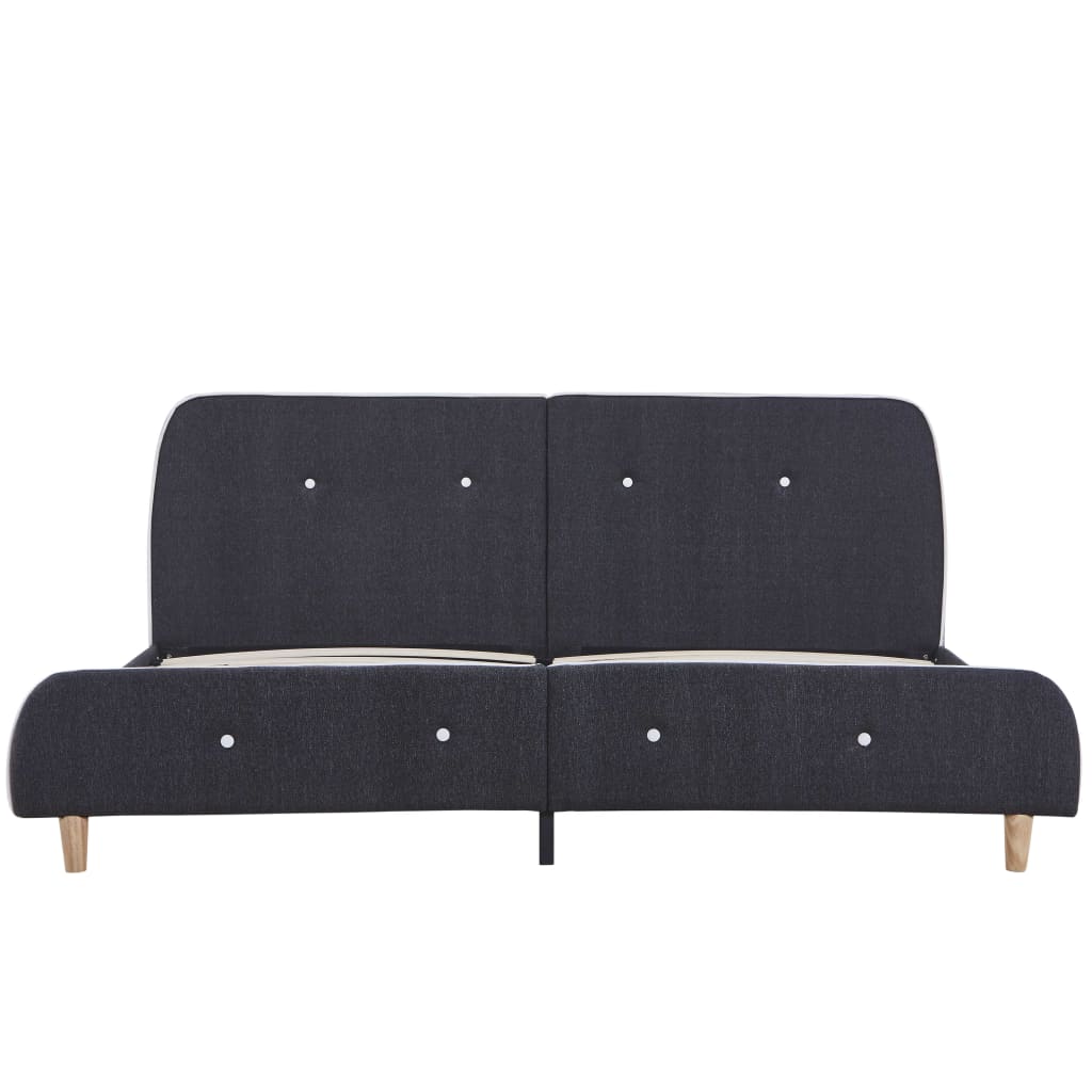 vidaXL Bed Frame without Mattress Dark Grey Fabric 150x200 cm King Size