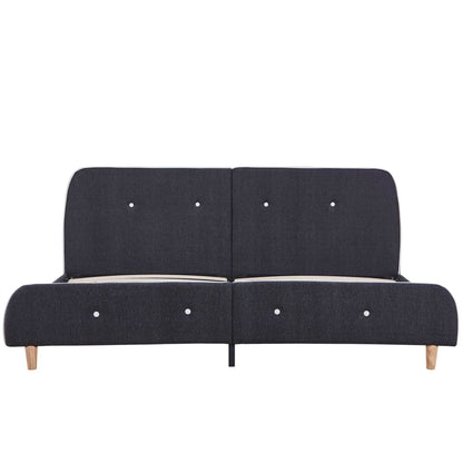 vidaXL Bed Frame without Mattress Dark Grey Fabric 150x200 cm King Size