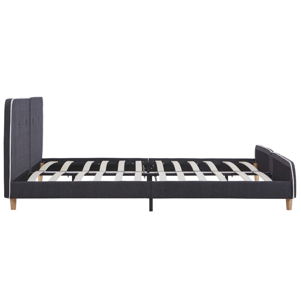 vidaXL Bed Frame without Mattress Dark Grey Fabric 150x200 cm King Size