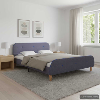 vidaXL Bed Frame without Mattress Light Grey Fabric 135x190 cm