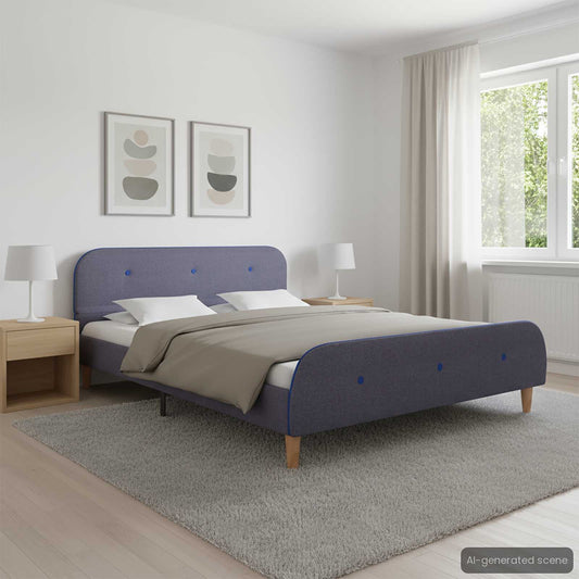 vidaXL Bed Frame without Mattress Light Grey Fabric 135x190 cm