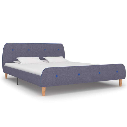 vidaXL Bed Frame without Mattress Light Grey Fabric 150x200 cm King Size