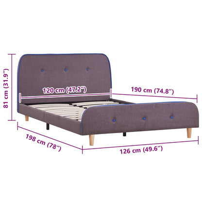 vidaXL Bed Frame | Taupe | Iron, Wood, Fabric | Small Double | Durable